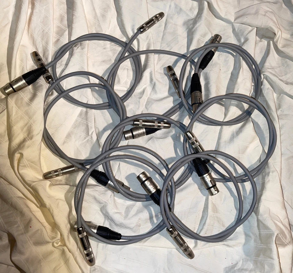 8 Canare L-4E6S Neutrik XLR Fe to 1/4" Fe TRS Stereo Balanced Audio Cables 3’ - Image 4 of 4