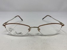 Joan Collins 9635 GBR 50-18-140 Gold/Brown Metal Half Rim Eyeglasses Frame XB10