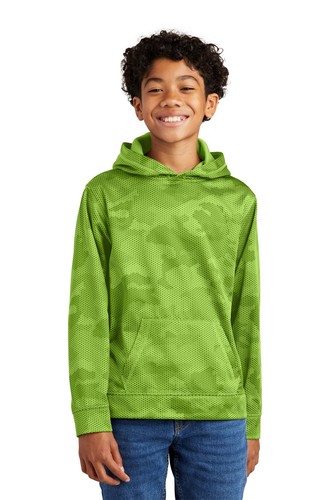 Sport-Tek YST240 Youth Polyester Sport-Wick Camohex Fleece Hoodie Pullover - Picture 11 of 27