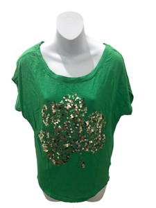 Express Kelly Green Short Sleeve Sequin 