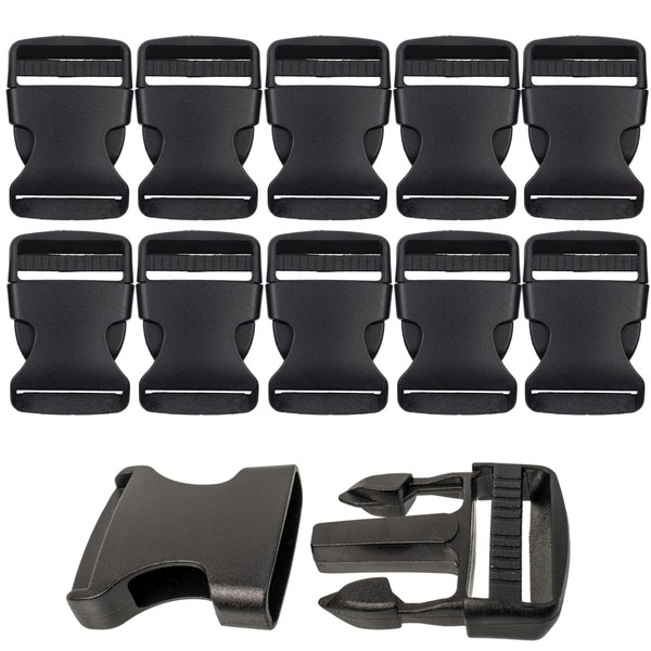 50 Mm Steckschnalle Hartplastik Schwarz Schnalle Rucksack Gurtschnalle Gurt Band-image