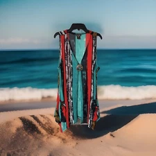 Multiples Artsy Long Top Swim Suit Cover Colorful Size M Very Nice