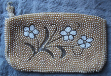 Vintage Beaded Zip Top Clutch Made In Japan