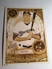 2019 Topps Allen & Ginter Baseball Star Signs 5x7 Christian Yelich Brewers 01/10