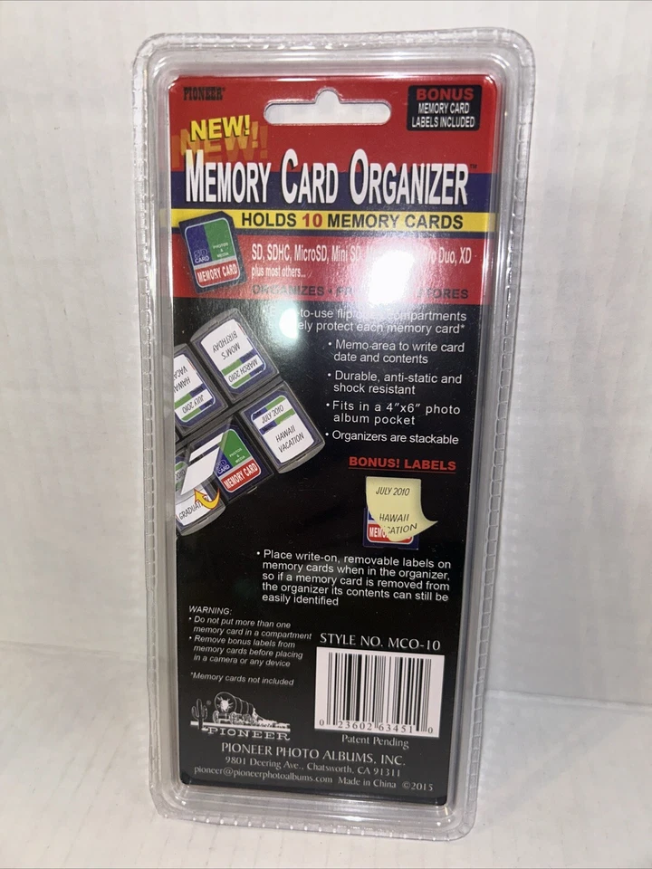 Álbumes de fotos Pioneer Mc010 organizador de tarjetas de memoria 10 compartimentos Foto 3 de 4