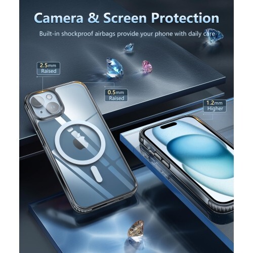 Funda iPhone 15: Soporte Carga Magnética Grado Militar Protección contra Caídas Anti Ye - Imagen 5 de 6