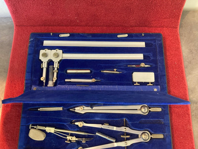 Vintage Dietzgen Master-Detailer Drafting Set  with Case Made In Germany  Used