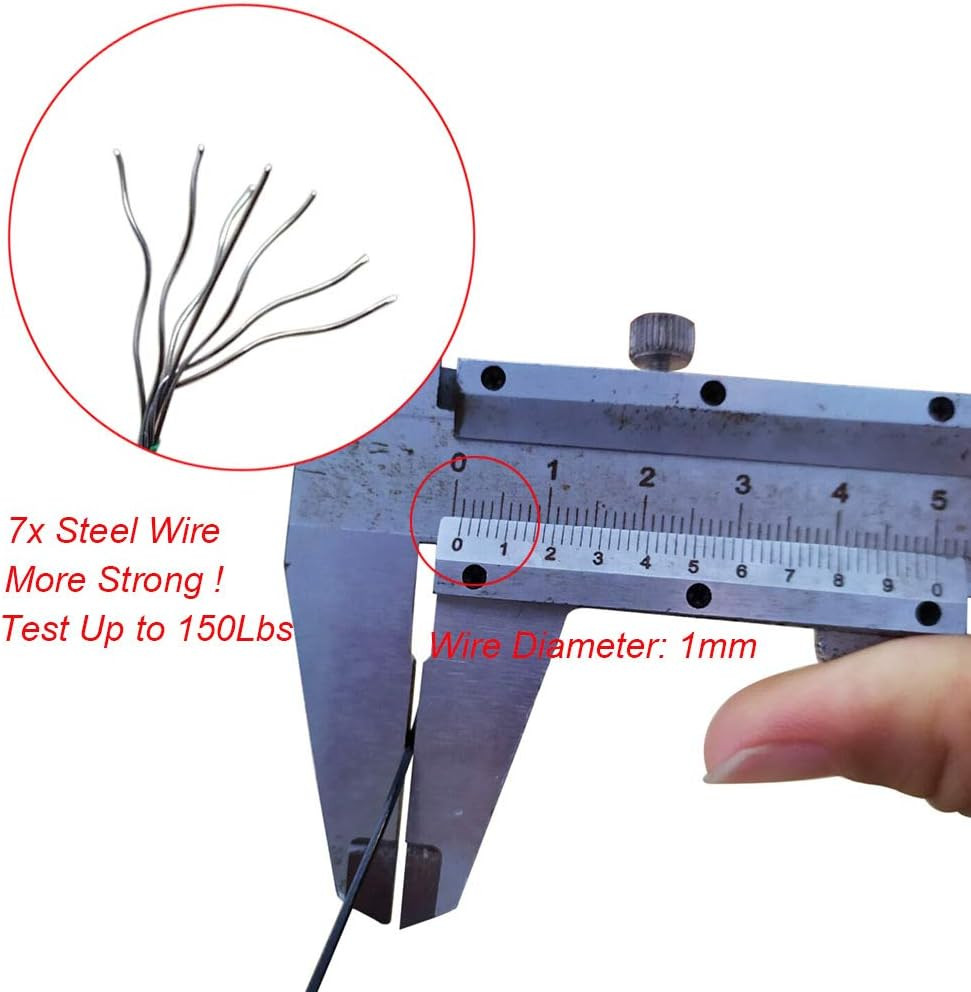 30 PCS Stainless Steel Fishing Wire Leader Line,19.68"/100-120Lb Heavy Duty Fish