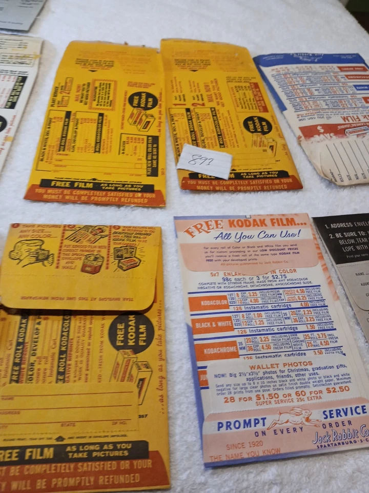 Lote de 13 VT Kodak Film Service devolución para película gratis. Precios antiguos para película  Foto 4 de 4