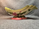 Impressive Hull Pottery Woodland Console Bowl W29 Pattern USA Hairline Crack