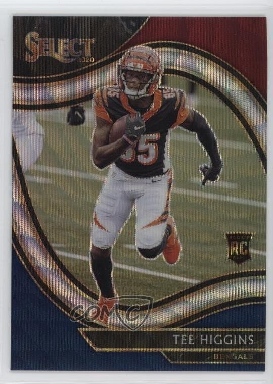 2020 Panini Select Field Level Tri-Color Prizm 37/75 Tee Higgins Rookie RC 14cm