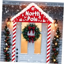 North Pole Christmas Decoration, Large Christmas North Pole Scene Door Covers