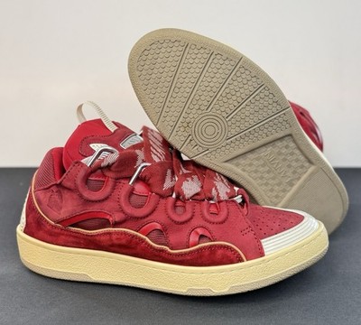 LANVIN Men's Curb Red Sneakers Size EU 41/US 8