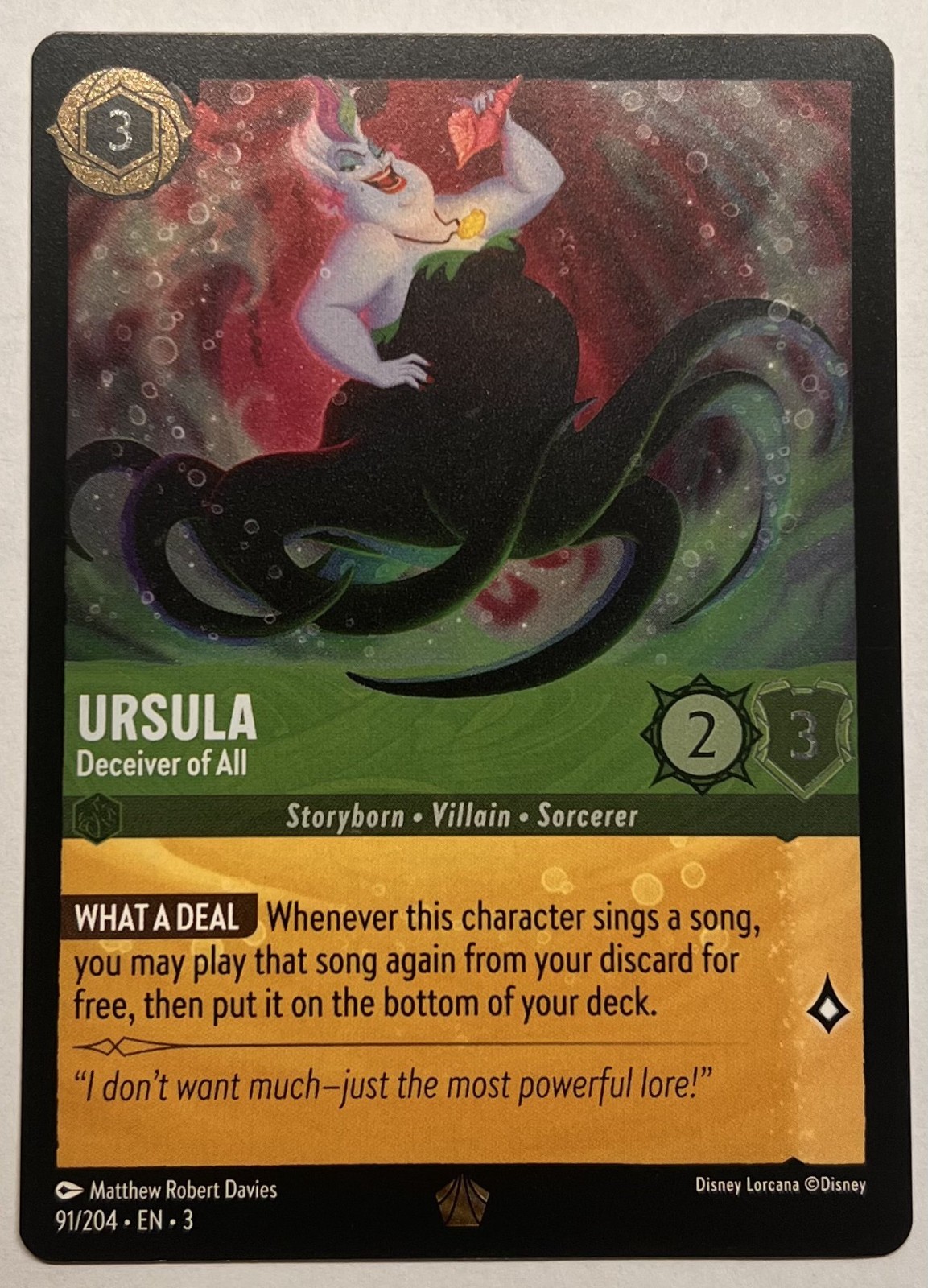 Lorcana Ursula - Deceiver of All 91/204 | Into the Inklands Cold Foil NM