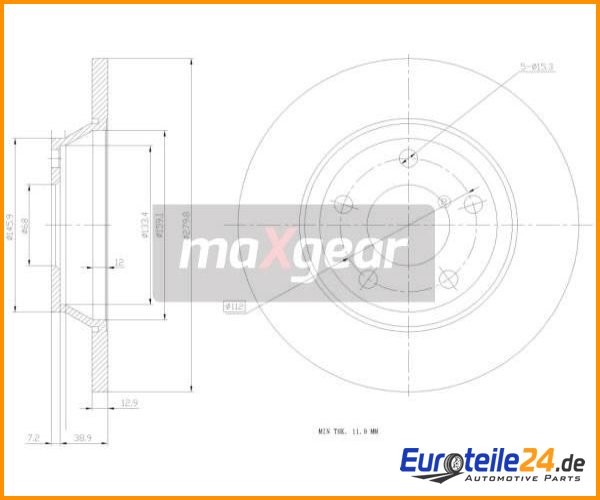 2 St. Bremsscheibe Maxgear 19-0765 Vorderachse FüR Audi A4-image