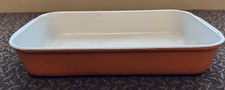 LE CREUSET 15 x 10 Baking Dish Lasagna FLAME Enameled Cast Iron Metal Handles