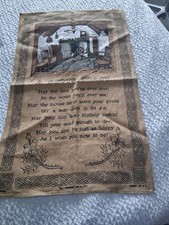 Unbenutztes Vintage UK Leinen Küchen- oder Barhandtuch - ein schottischer Toast - von Linanne 5767