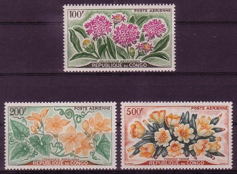 Republic of Congo 1961. Flowers. Scott # C2-C4. MNH, VF
