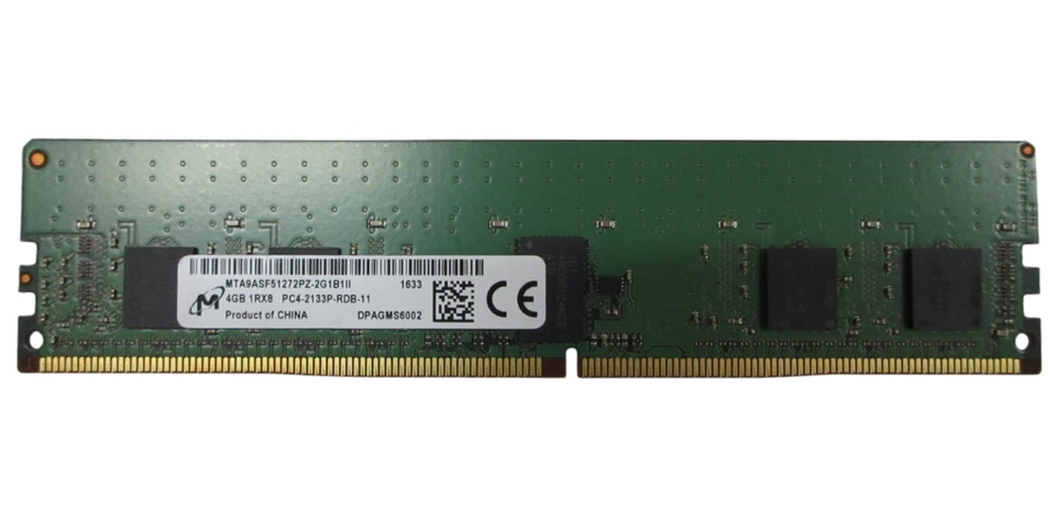 Micron 4GB PC4-17000 1Rx8 DDR4-2133MHz RDIMM ECC Reg CL17 MTA9ASF51272PZ-2G1 - Image 2 of 4