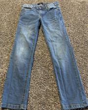 7 For All Mankind Girls Jeans Size 8 Slimmy Skinny Adjustable Distressed Blue