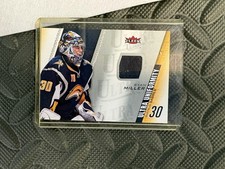 Buffalo Sabres Ryan Miller jersey card Fleer game worn