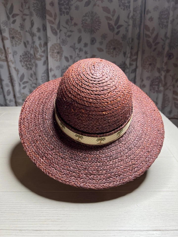 Sombrero para mujer Scala Collection boho ala ancha talla única marrón rojo Foto 3 de 4