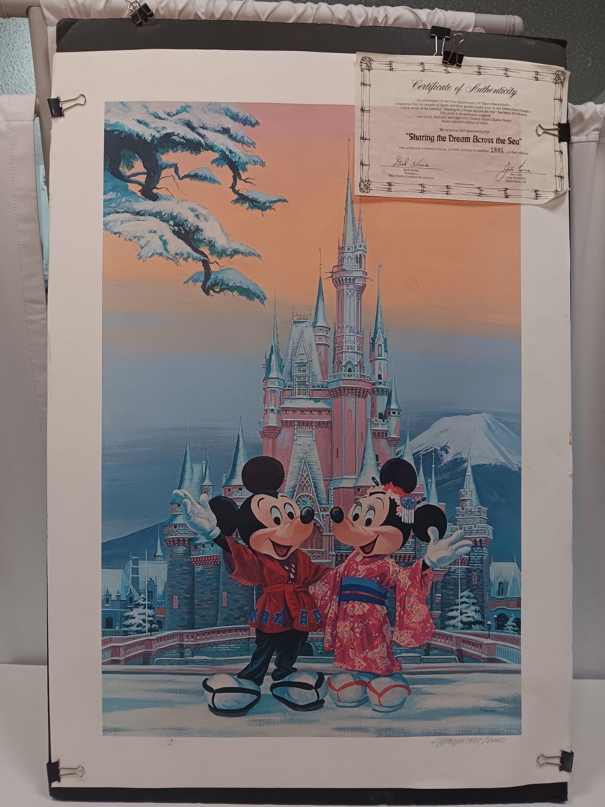 Disneyland Japan Ltd Ed Lithograph 1281/2000 Pencil Signed Charles Boyer 28"x20"