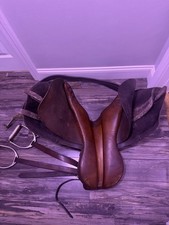 Vintage Leather English All Purpose Riding Horse Saddle Flaps Stirrups Irons
