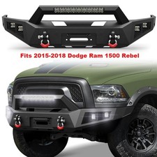 Front Bumper For 2015-2018 Ram 1500 Rebel Wwinch Plate Sensor Holesled Lights Front Bumper For 2015-2018 Ram 1500 Rebel Wwinch Plate Sensor Holesled Lights