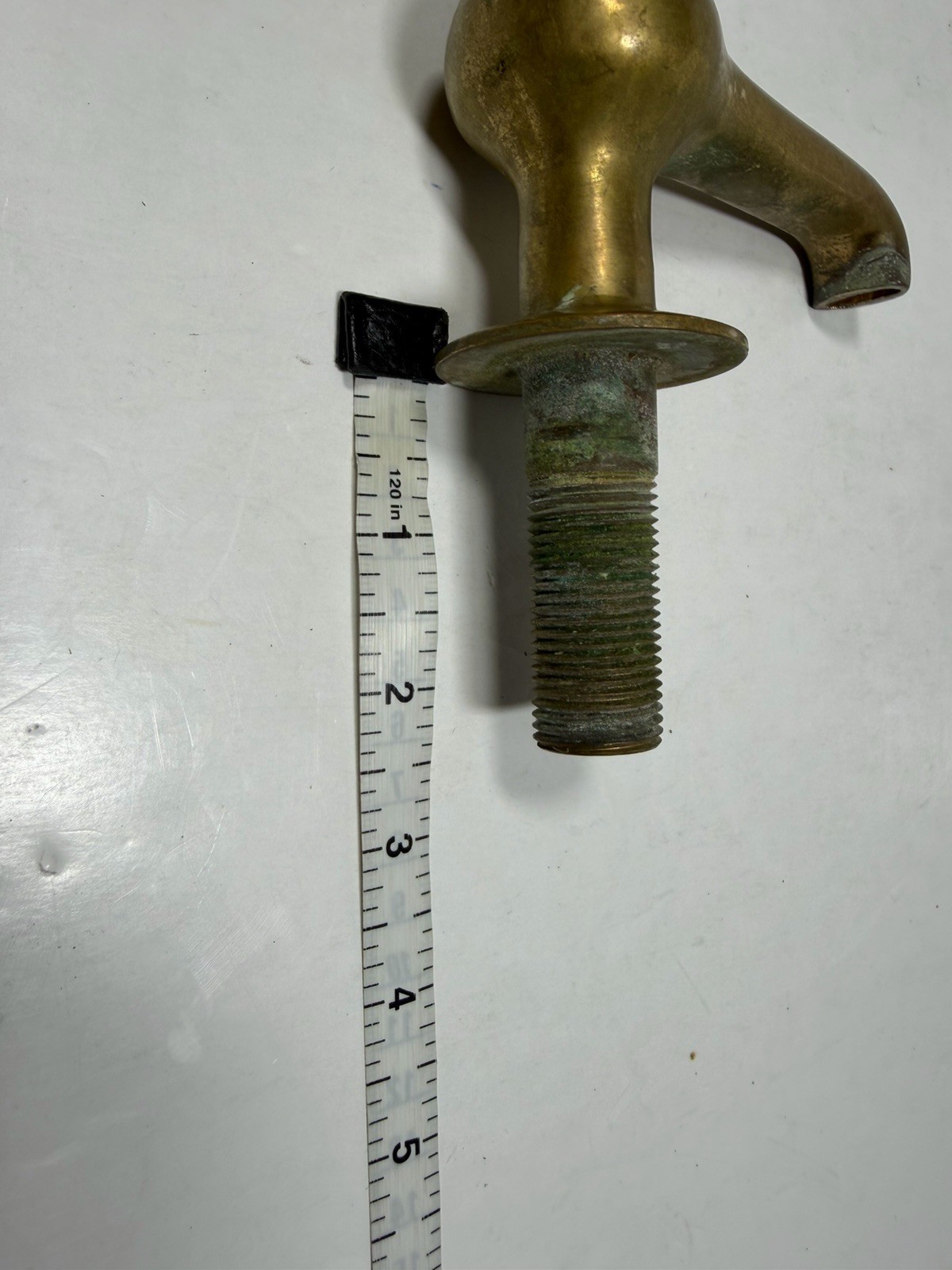 Vintage Brass Bathroom Or Basin Faucet Porcelain Top H & C (75)