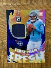 Cam Ward 2025 Panini Donruss Optic Blue Hyper Prizm First Year Fresh Patch RC