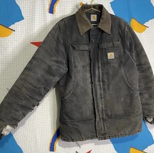 Vintage Carhartt Jacket Faded Black Medium Distressed Detroit Thrash Arctic 90s