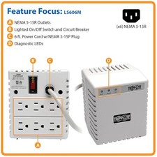 Power Conditioner for Electronics 600W, Surge Suppression