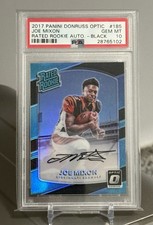 2017 Panini Donruss Optics Joe Mixon Black Rated Rookie Auto /15 PSA 10 POP 1