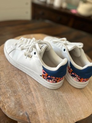 Adidas Court Silk Embroidered Sneaker Shoes Women Size 9.5