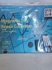 Magnetic Dry Erase Calendar - Blue