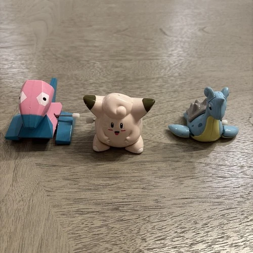 Tomy Pokemon Vintage Clefairy Porygon Lapras Wind-Up Toy - Set of 3