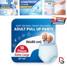 18 X-Large Incontinence Underwear Pants Women & Men Adult Diapers Pull Up Pants