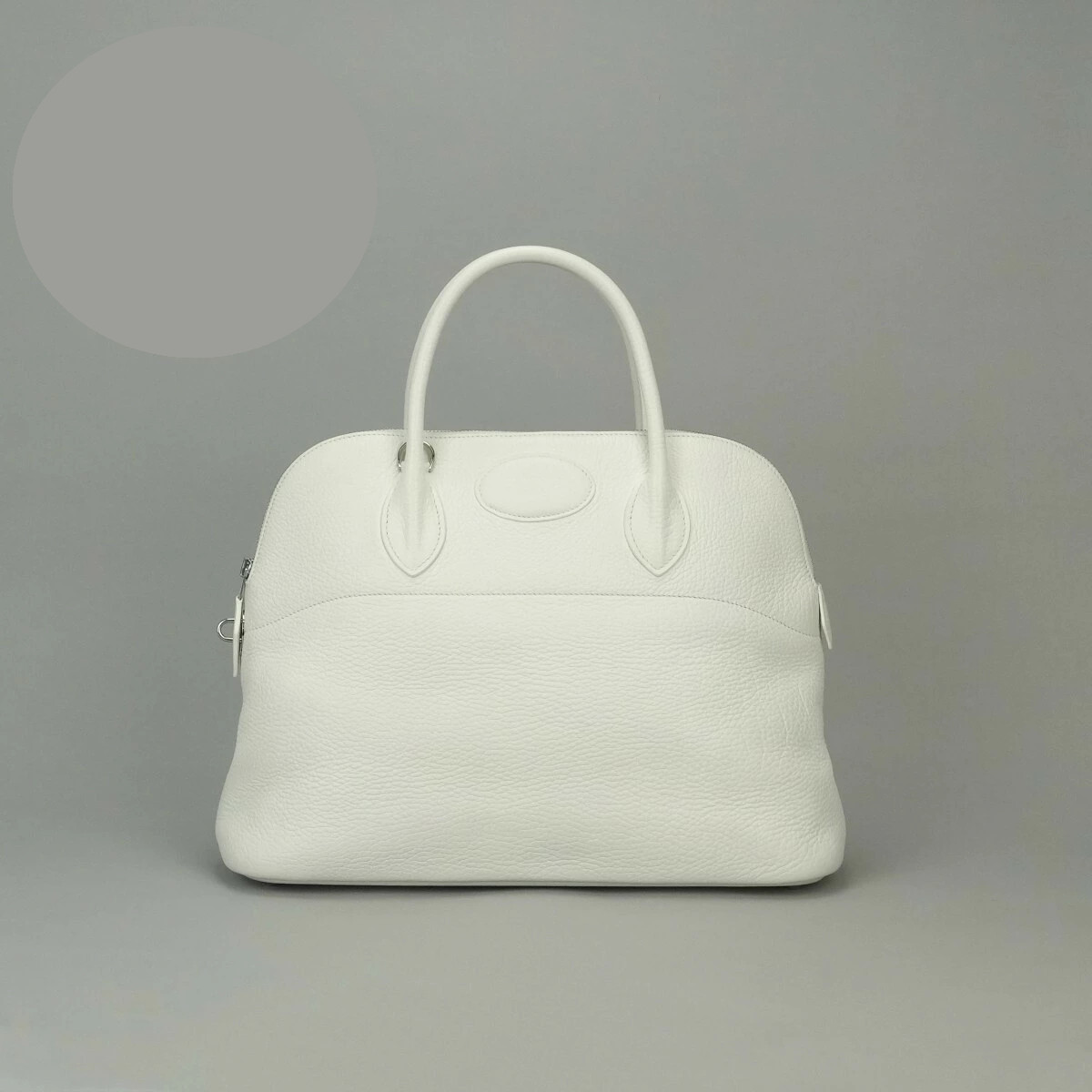 Hermes Bolide 35 Handbag Shoulder Bag Fjord Leather White Silver Hardware 99