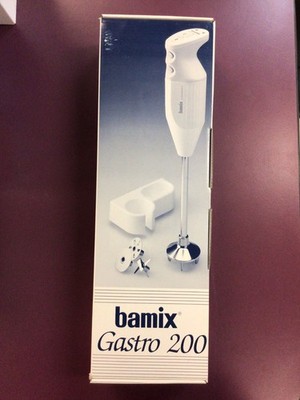 Bamix Gastro 200 Hand Mixer, 4 Stainless Steel Blades, Wall Bracket & Cookbook