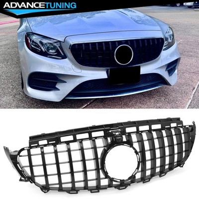 For 17-20 Benz E-Class E300 E350 E400 E450 GT Style Front Grille ABS Gloss Black