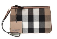 NUOVA BORSA A MARSUPIO BURBERRY MARRONE TORTORA CHECK TELA COTONE DA POLSO