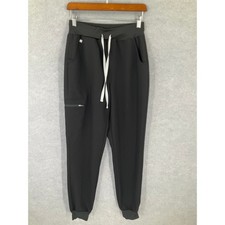 FIGS Technical Collection Jogger Scrub Pants Black Drawstring Women's Sz S
