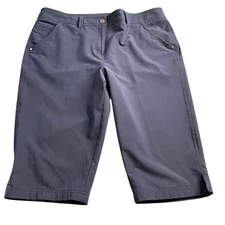 NiVO by Lancot Womens Navy Blue Golf Bermuda Shorts Sz 12 Stretch Outdoor Casual