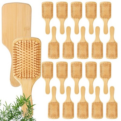 10 Pcs Bamboo Hair Brush, Bulk Round-tipped Bamboo Bristles Detangling Brush ...