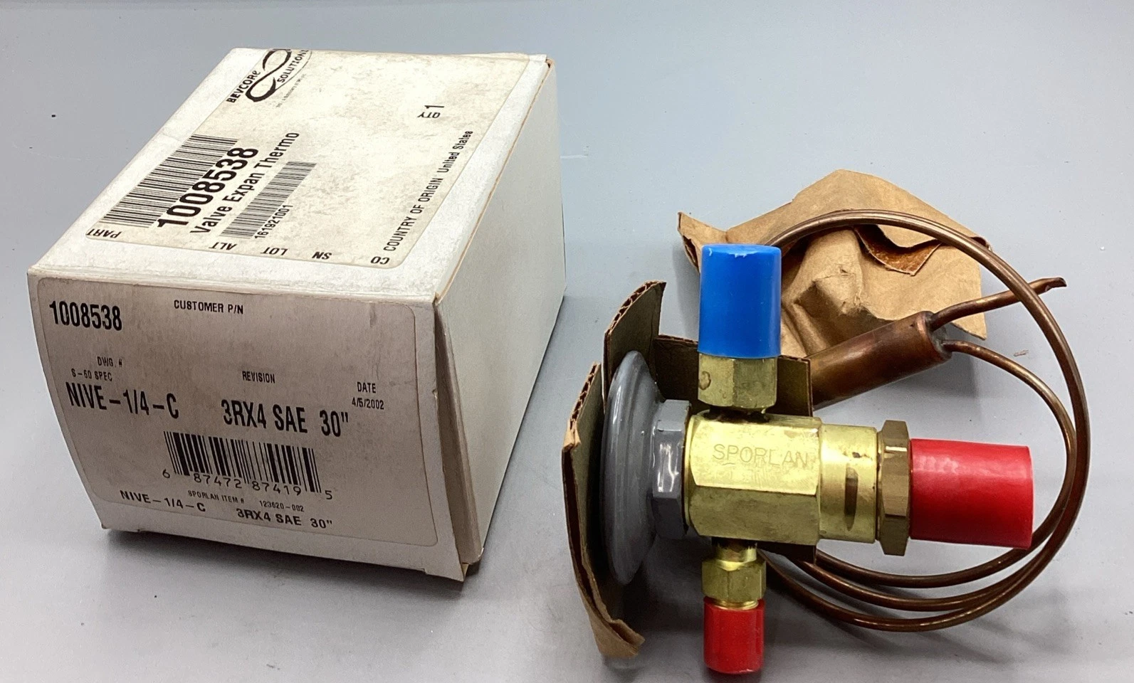 NOB Sporlan 1008538 Valve Expan Thermo NIVE-1/4-C 3RX4 SAE 30”
Opens in a new window or tab