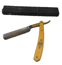 Antique 1900s Straight Razor “Cut Throat”Jas Mulholland Germany Celluloid Handle