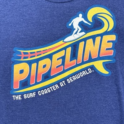 Sea World Orlando Florida Pipeline Surf Coaster Pass Member T-shirt XL