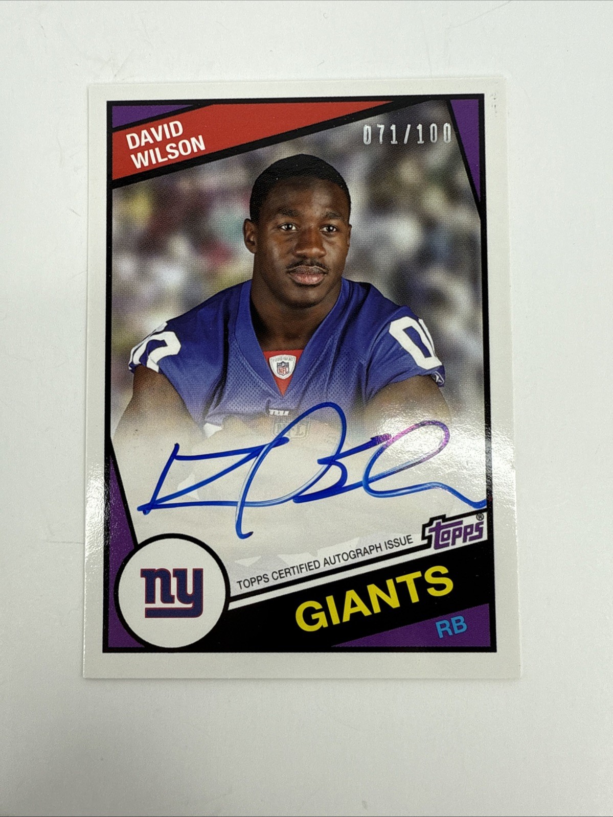 David Wilson Topps 1984 Rookie Autograph #7 Base