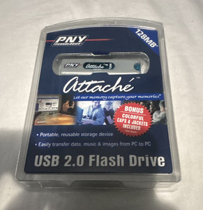 PNY Attaché 128MB USB 2.0 USB-A Flash Drive Silver Portable Reusable PC